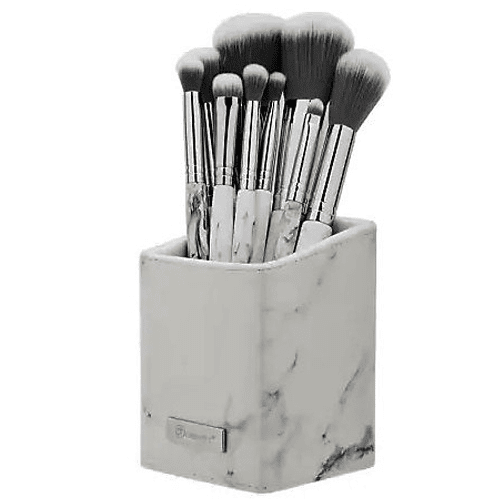 BH-Cosmetics-White-Marble-Brush-Set-With-Angled-Brush-Holder-9-Pieces